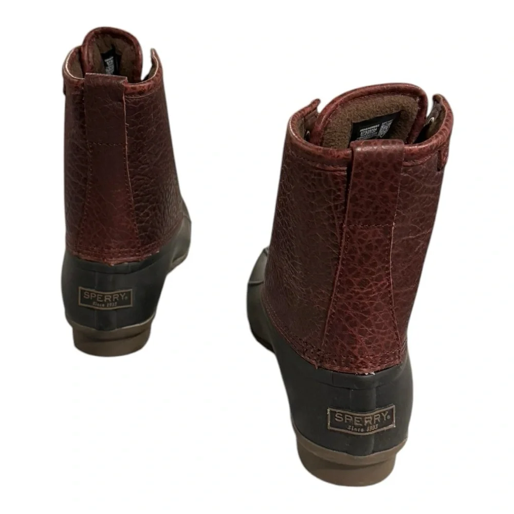 SPERRY Saltwater Duck Rain Boot Dark Amaretto Size